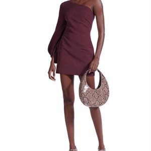 staud paula dress in merlot